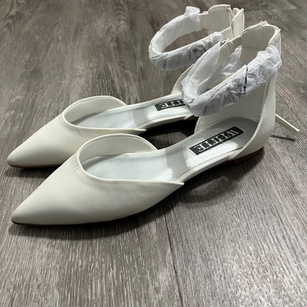 White by Vera Wang Wedding Flats with Rhinestones